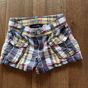 Ralph Lauren KIDS Plaid Cargo Shorts - Blue, Yellow, Pink